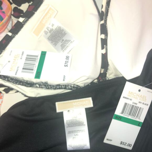 MICHAEL KORS Retail $122 Maroon Black Animal Print Halter 2 Piece Size Large - Picture 6 of 6